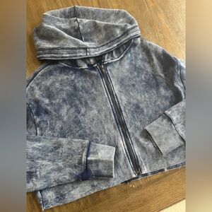 Urban Outfitters Out From Under Acid‎ Washed Cropped Zip Up Hoodie
